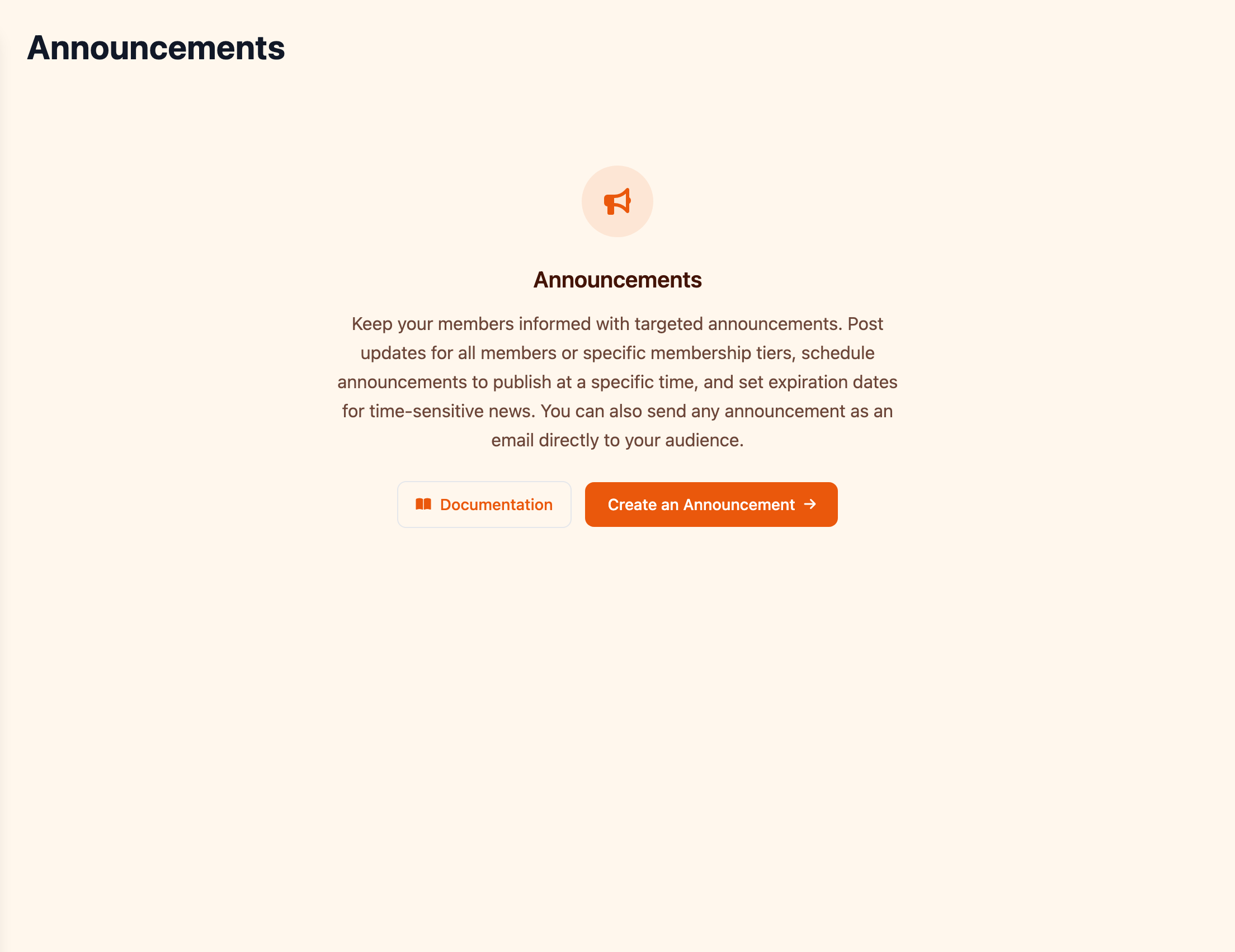 Public announcements list